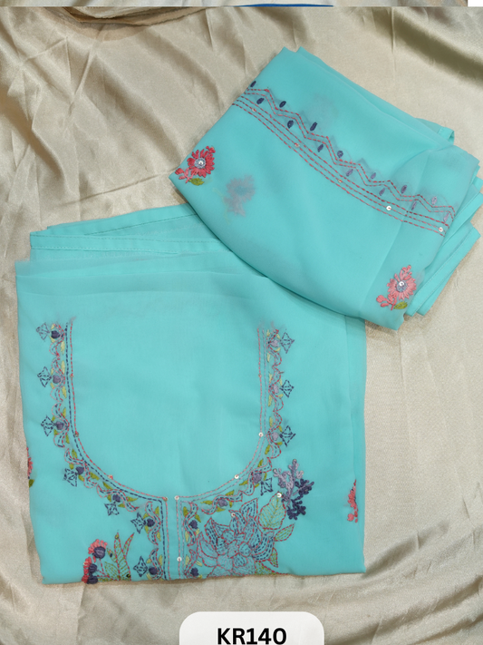 GEORGETTE SALWAR SUIT WITH BULLION | KANTHA KNOT