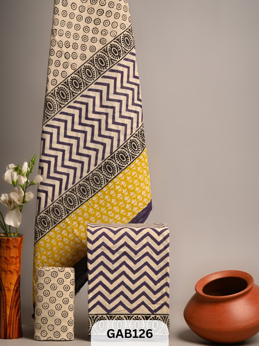 BEAUTIFUL HANDBLOCK COTTON SUITS WITH MULMUL COTTON DUPATTA