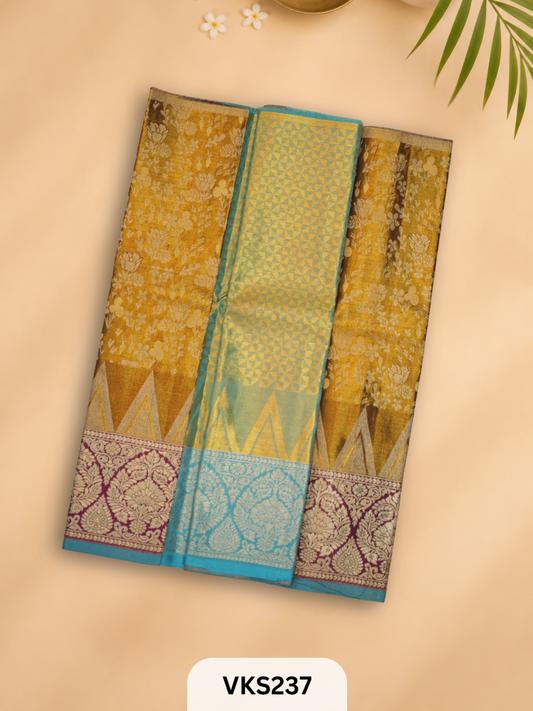PURE KANCHIPURAM PATTU PAVADAI SET 1 - 2 YEAR