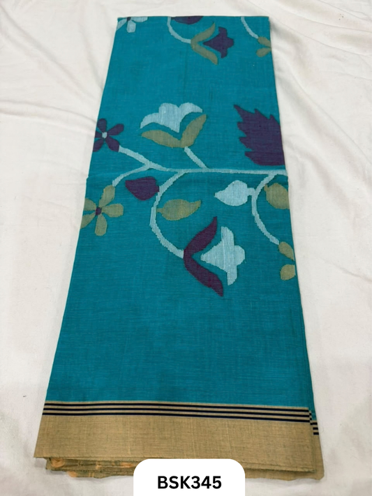 Handloom Pure Mul Cotton With Jamdhani Weave Saree