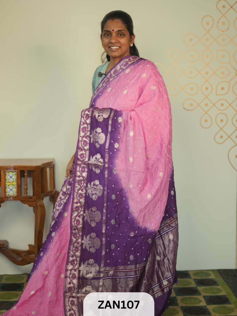 BANARASI BANDHINI WITH TIE AND DIE SAREE