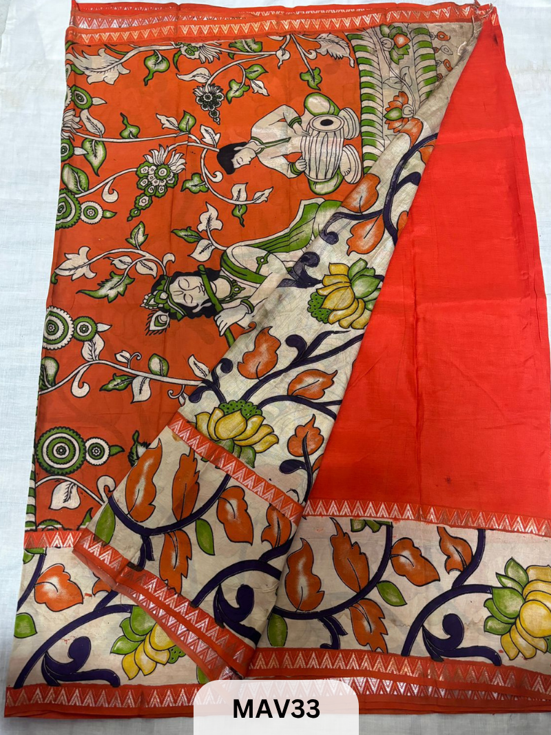 MANGALAGIRI SILK WITH KALAMKARI FUSION