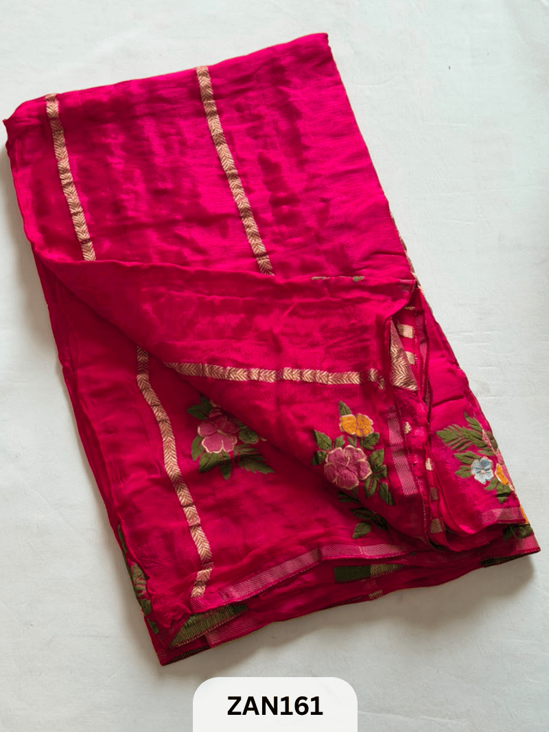 BANARASI CHINON KHADDI MEENA SAREE