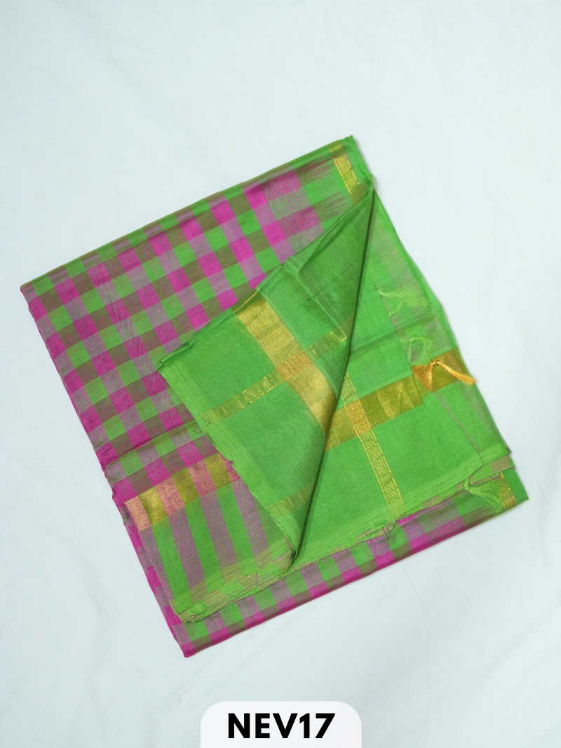 PALUM PAZHAMUM CHECKS SILK COTTON SAREE
