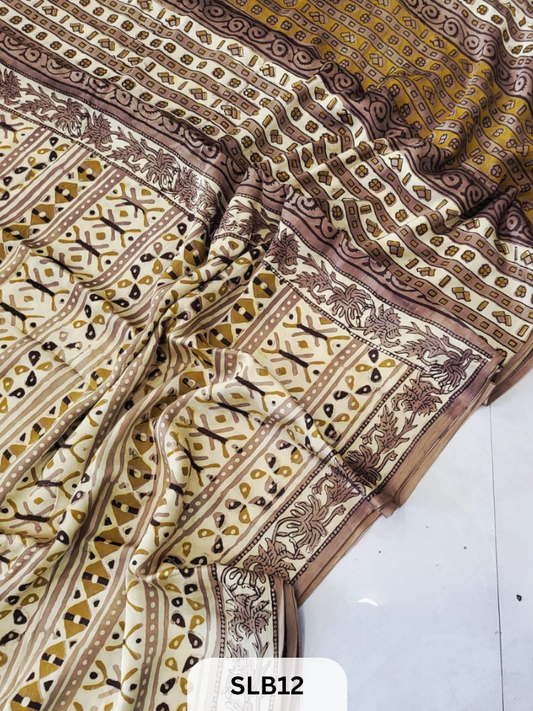 NASPHAL AJRAKH VANASPATHI MODAL HANDBLOCK PRINT SAREE