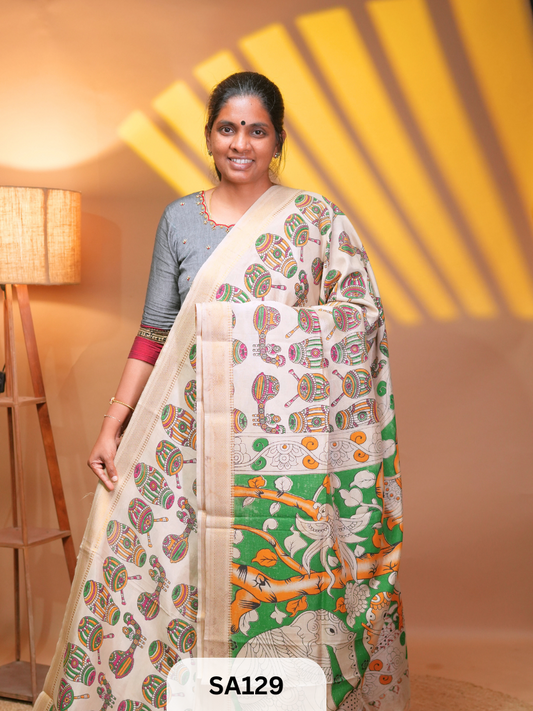 Kalamkari Chennuri Silk saree Ravi Sun Kalamkari