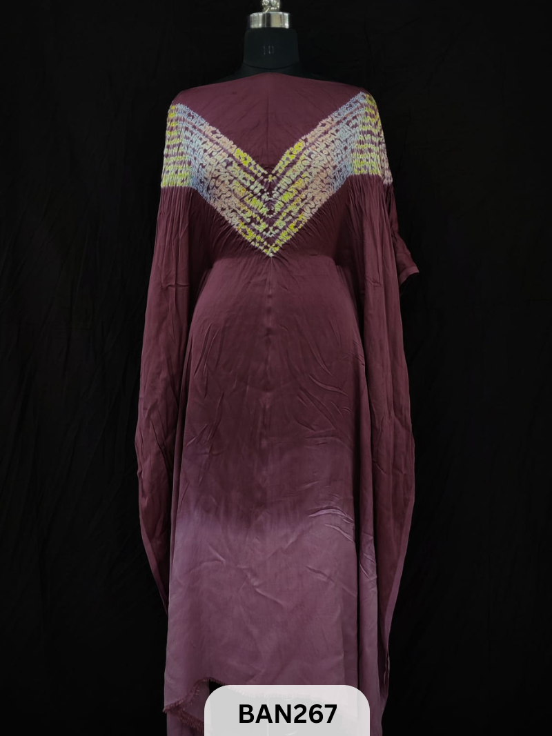 MODAL MULTI COLOUR SHIBORI SHADED UNSTITCHED KAFTAN