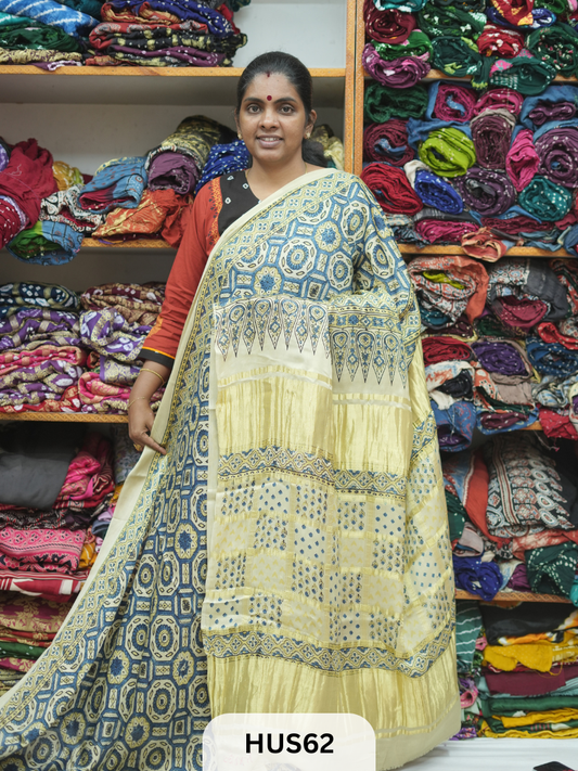 VISCOSE AJRAKH WITH GHARCHOLA PALLU
