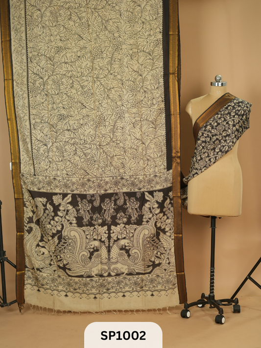 Kalamkari Chenuri Silk saree