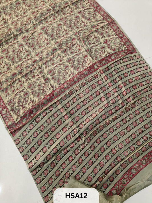 VANASPATI - VEGETABLE HANDBLOCK MODAL SAREE