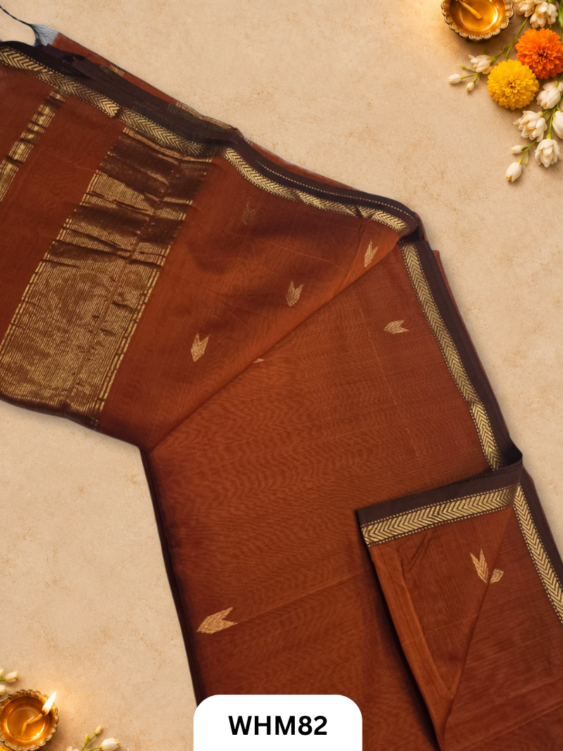 Maheshwari Handloom Small Border Butti Saree