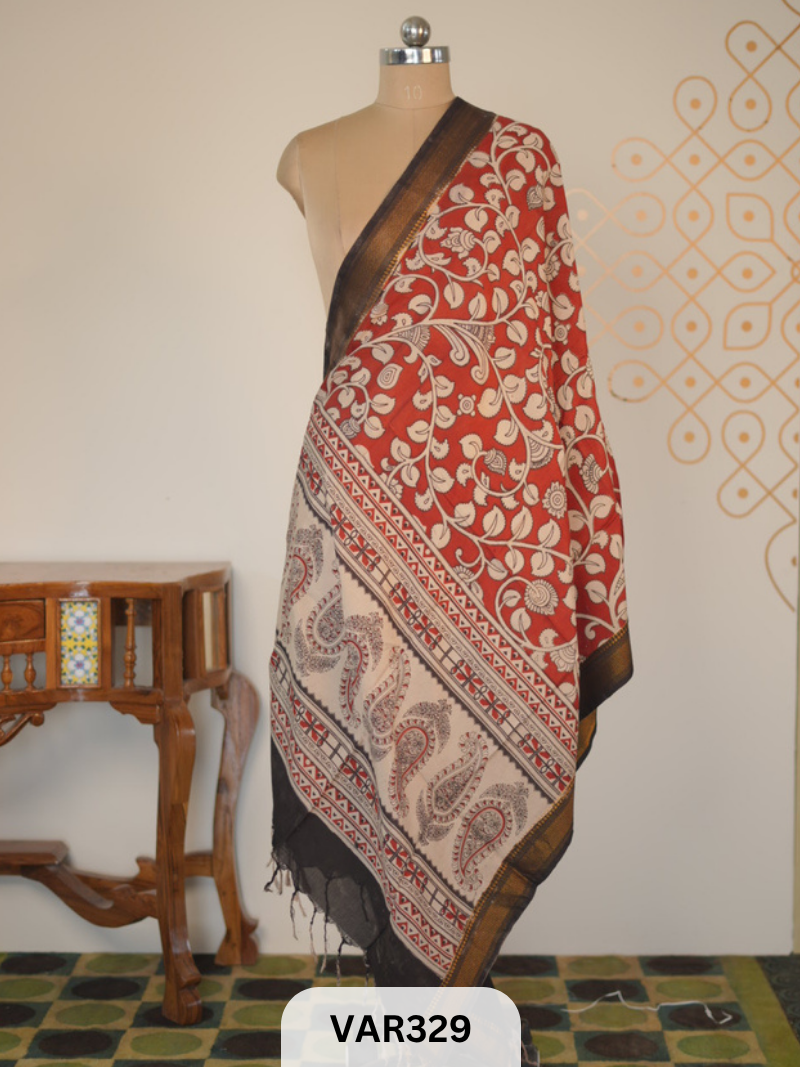 KALAMKARI CHENNURI SILK DUPPATTA