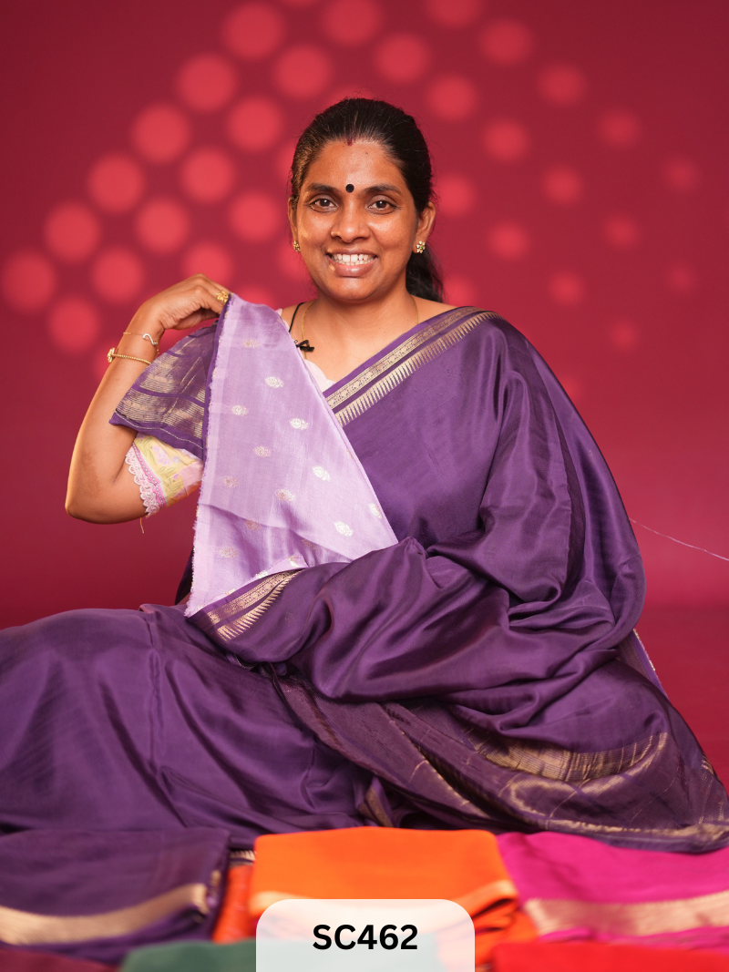 SEMI MYSORE CREPE SAREE