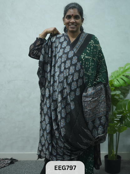 MODAL AJRAKH BANDHEJ SAREE
