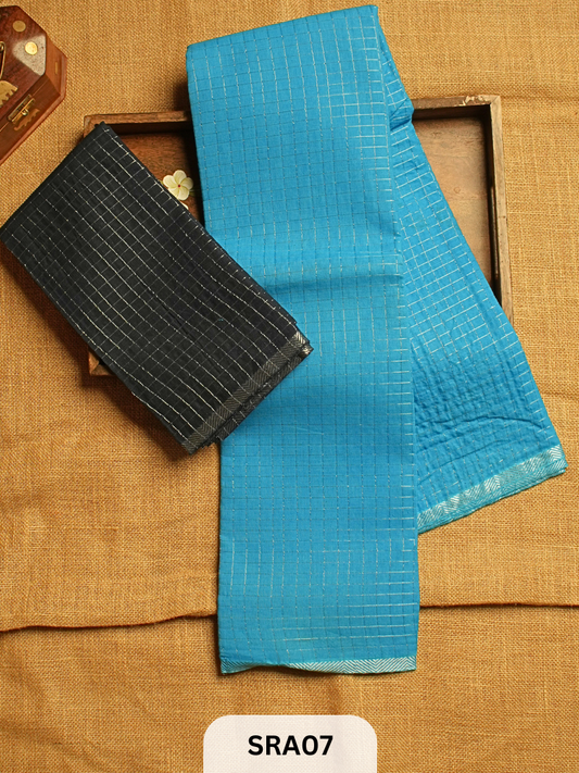 SUNGUDI COTTON SAREE WITH BLOUSE