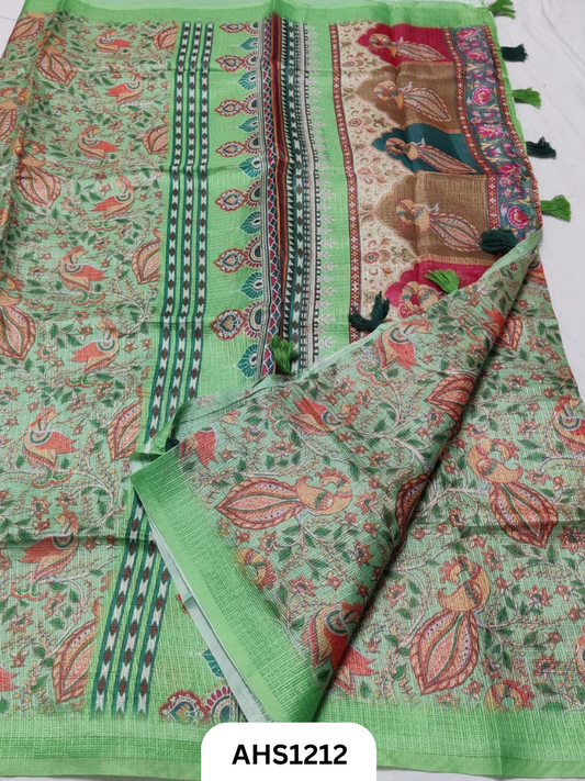 Soft Silk Kota Digital Print Saree With Blouse