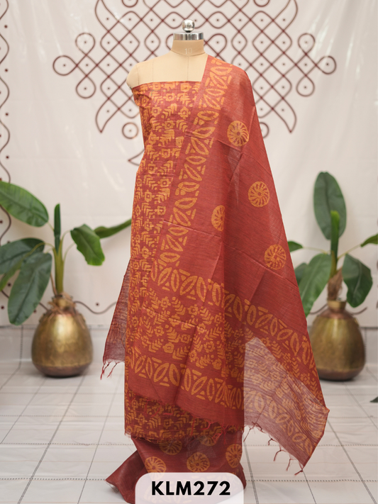 Bhagalpur Semi Tussar 3 pcs salwar set