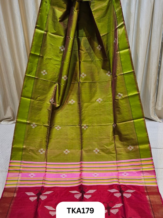 Pure Bishnupuri Katan Kalakshetra Silk – Handwoven Saree