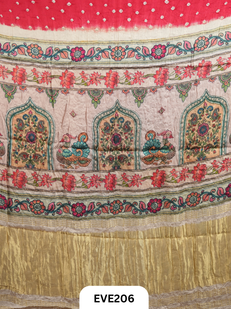Modal Bandhini With Madhubani Fusion Saree