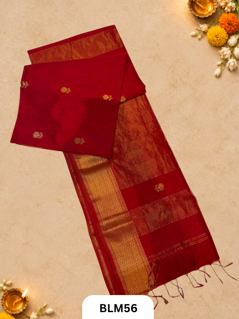 Maheshwari Lotus Buta Saree