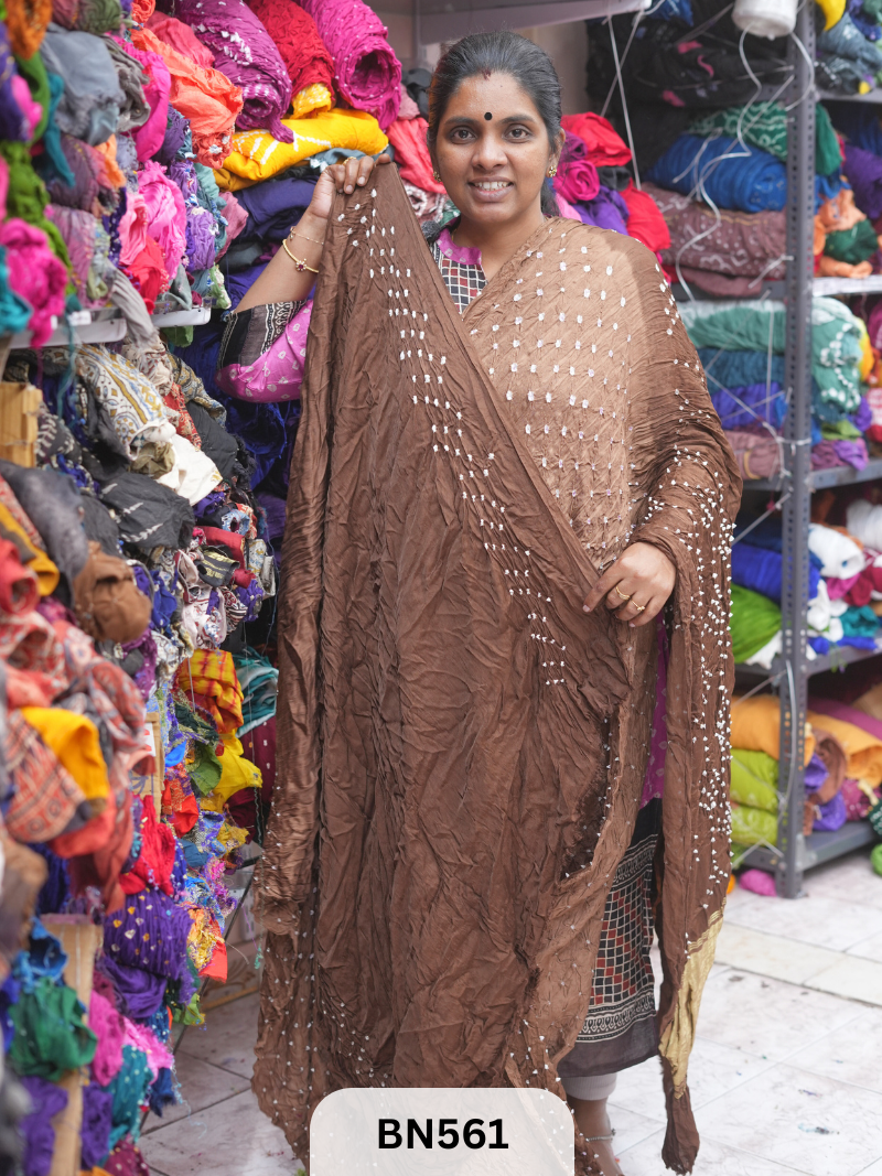 SEMI TISSUE PALLU SHADED BANDHEJ SAREE