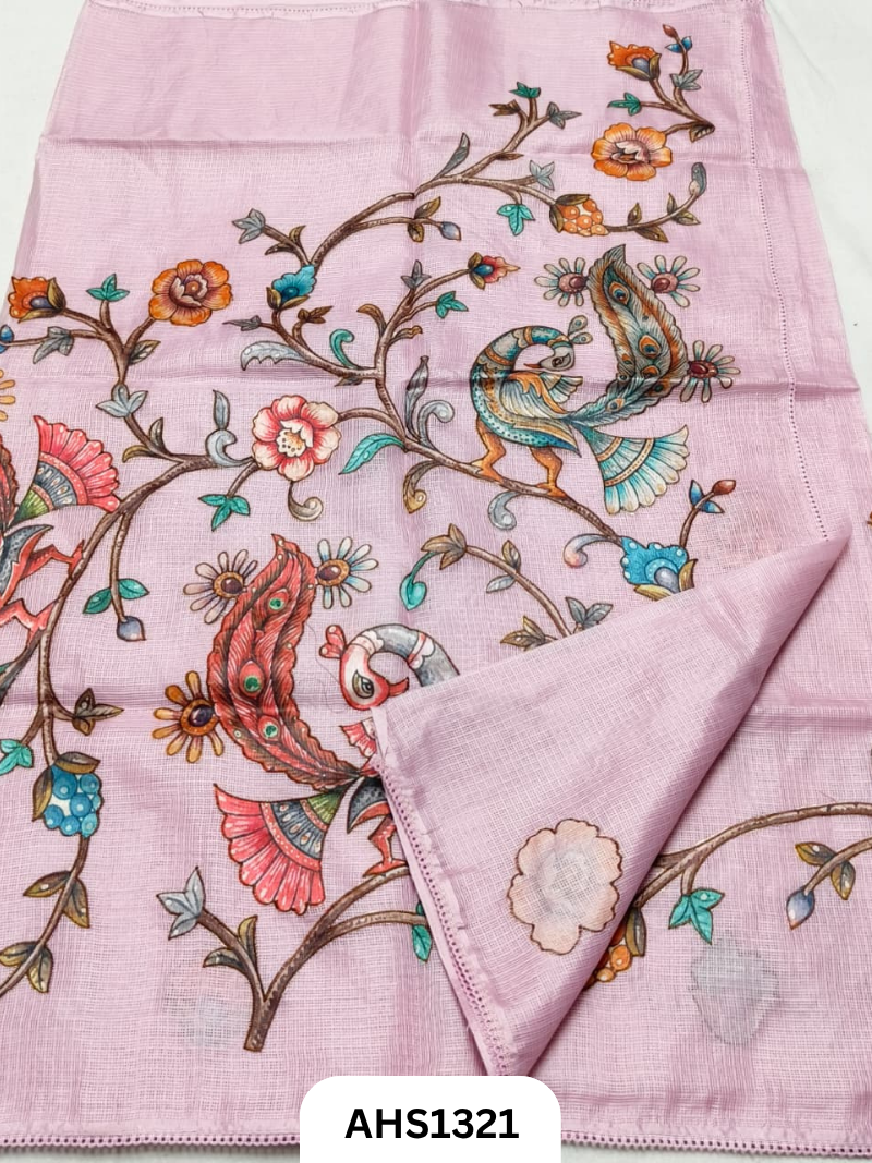 Soft Silk Kota Patch Work Saree With Blouse