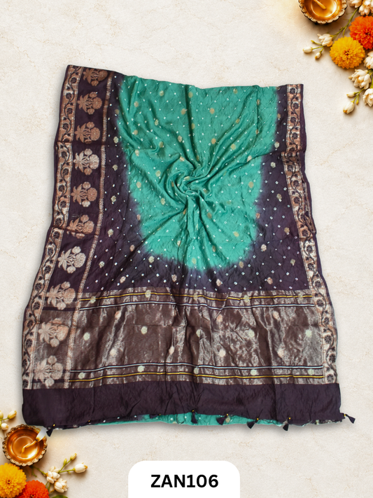 BANARASI BANDHINI WITH TIE AND DIE SAREE