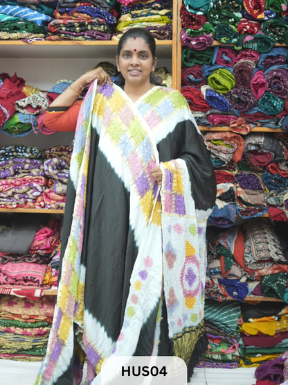 PURE MODAL WITH CHECKS MULTI COLOUR BORDER