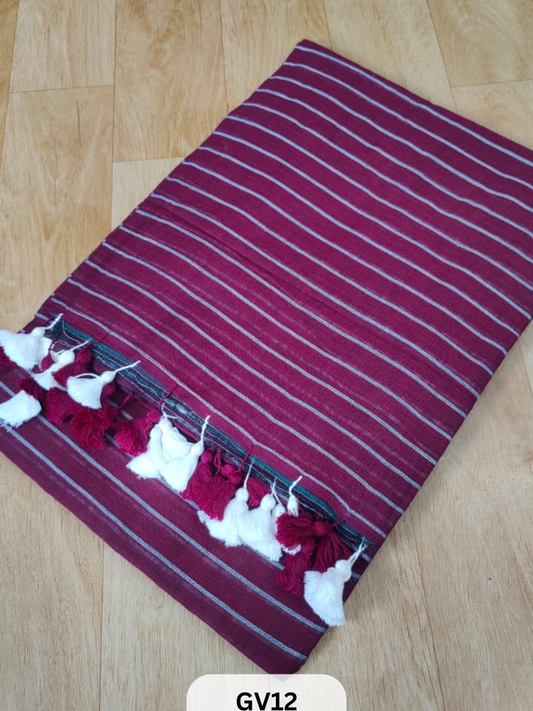 SOFT BENGAL MALMAL SAREE | HANDMADE TASSELS