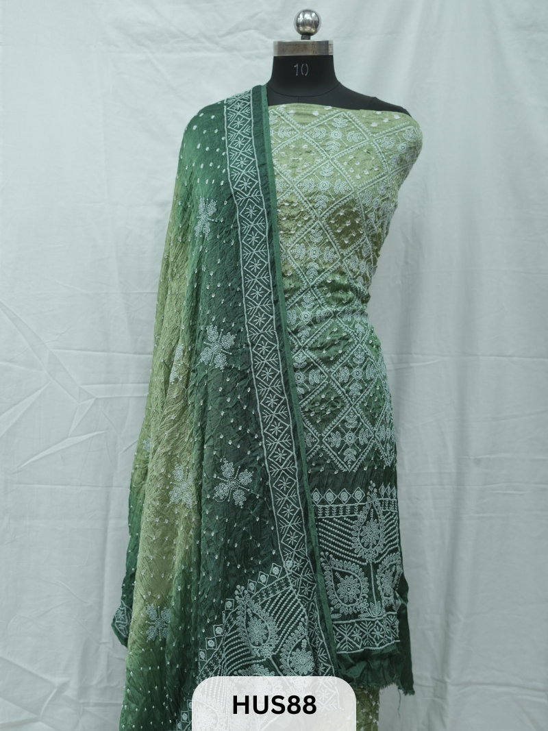 LUCKNOWI CHIKANKARI -3 PCS SALWAR SUIT - MODAL