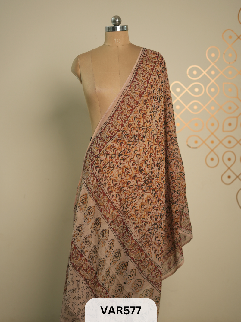 kalamkari cotton border duppatta + shipping