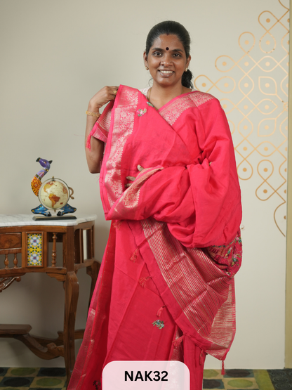 VISCOSE HAND EMBROIDERED SAREE