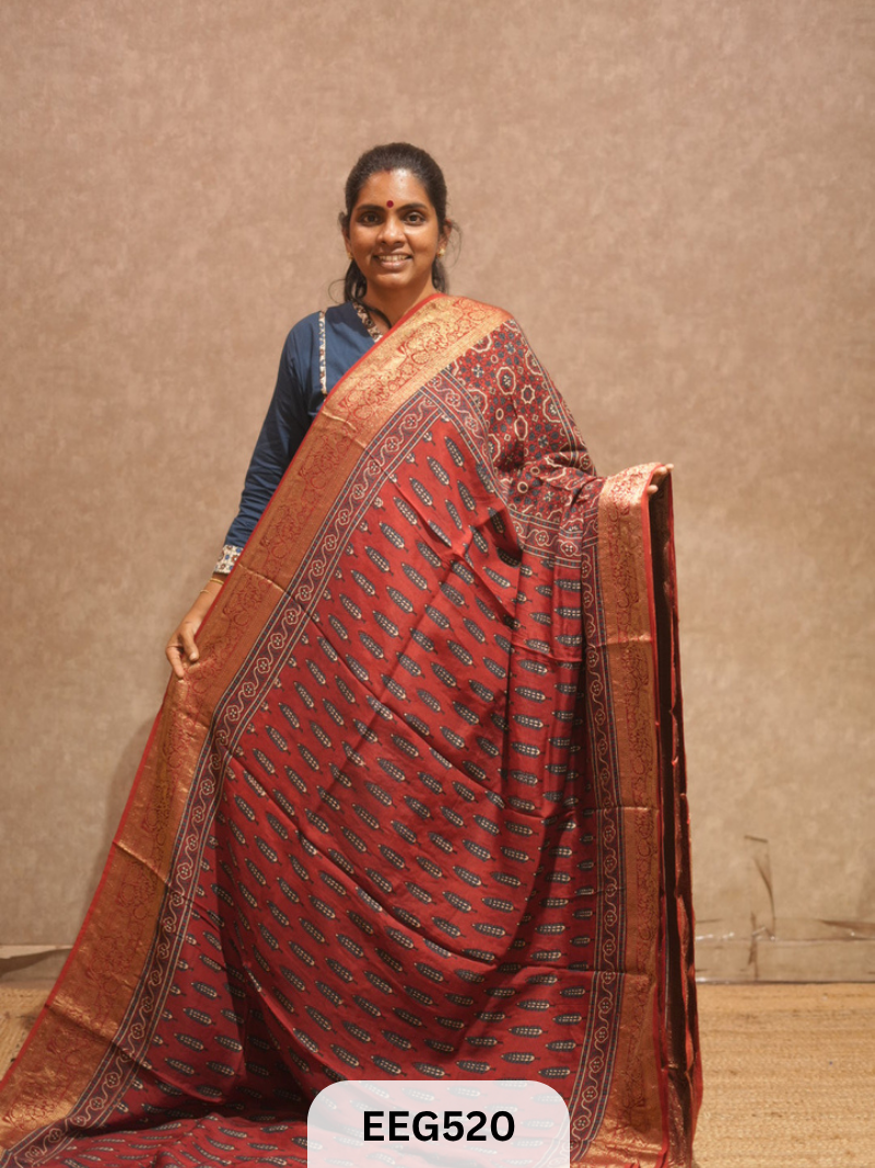 AJRAKH DOLA SILK SAREE