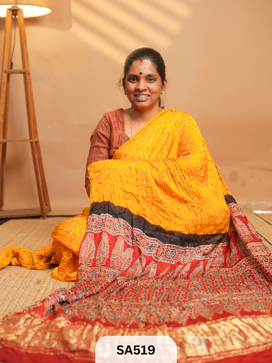 MODAL SILK WITH BANDHINI WORK