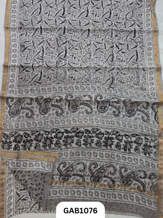Bagru Handblock Print Kota Doria Saree