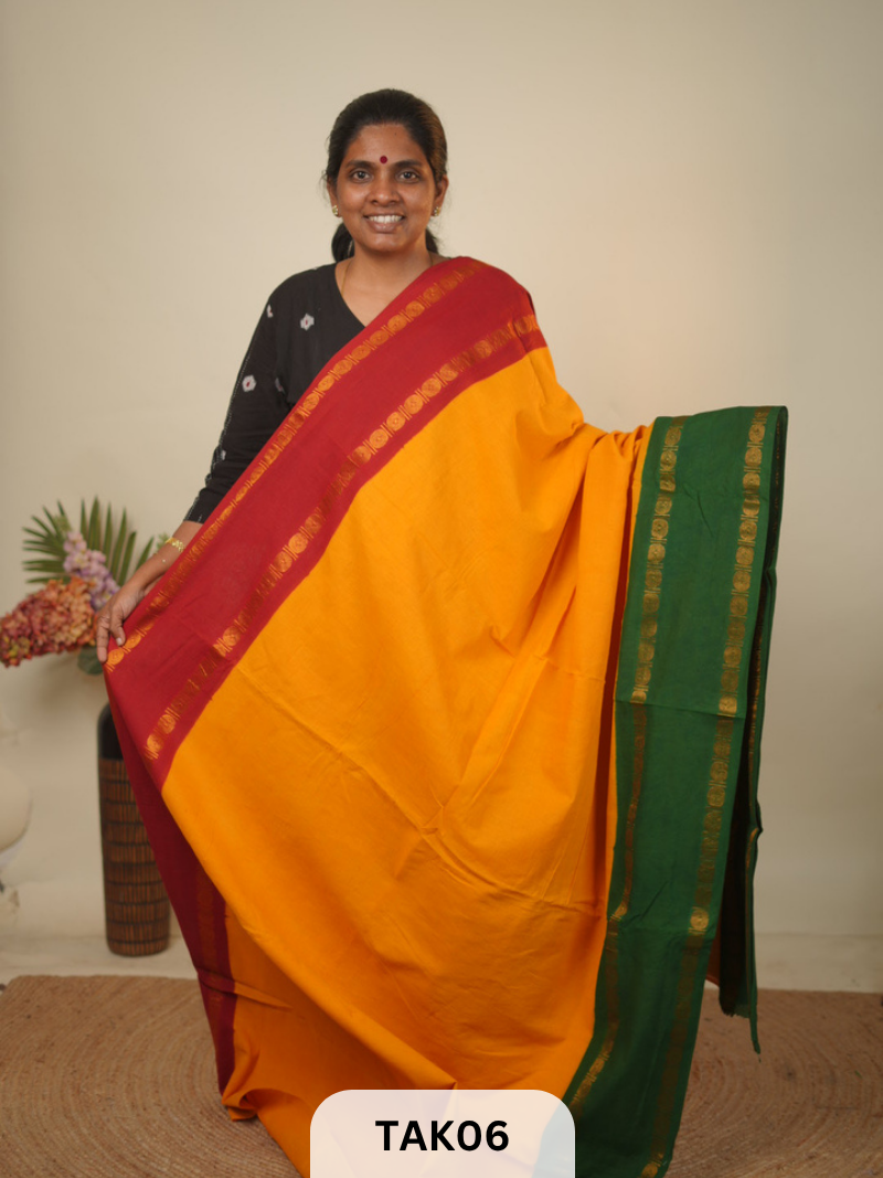 SUNGIDI HAND DRY - AUTHETIC MADURAI SUNGIDI HAND DYE SAREE