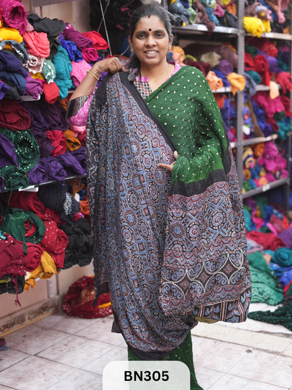 MODAL GAJI - AJRAKH BANDHINI SAREE