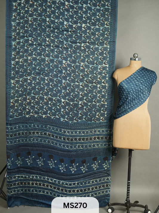 Modal Silk Saree with Ajrakh Print