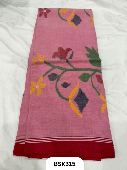 Handloom Pure Mul Cotton With Jamdhani Weave Saree