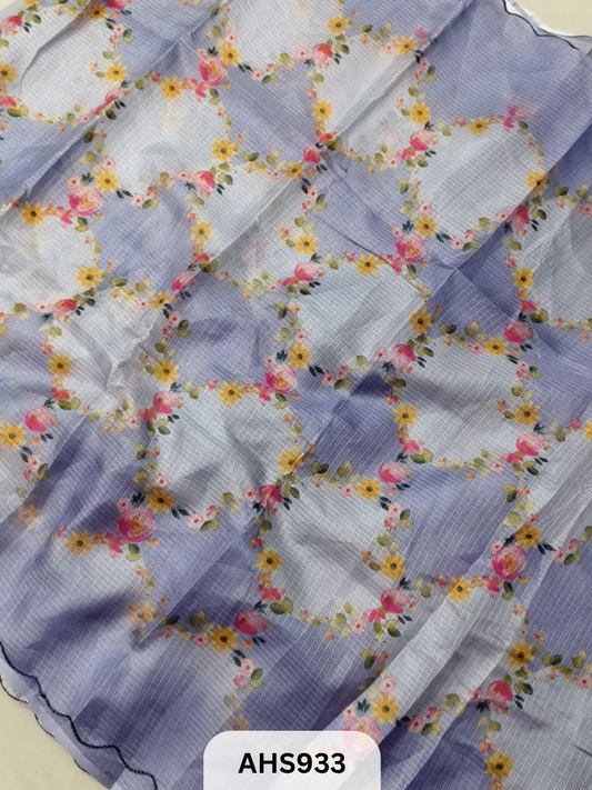 Soft Silk Kota Digital Print Saree With Blouse