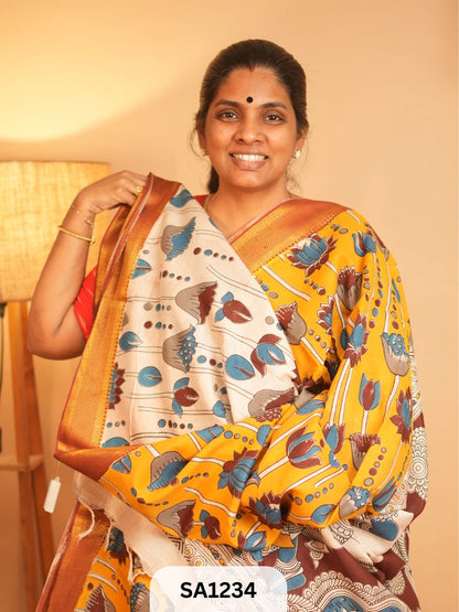 Kalamkari Chennuri Silk saree
