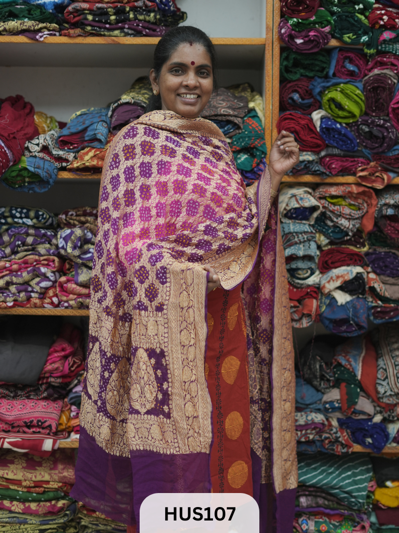 PURE KHADDI GEORGETTE DUPPATTA