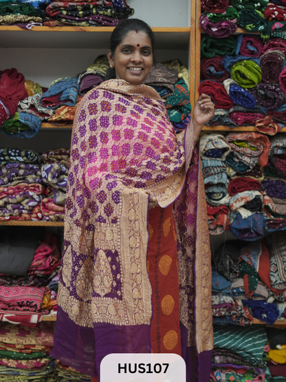 PURE KHADDI GEORGETTE DUPPATTA