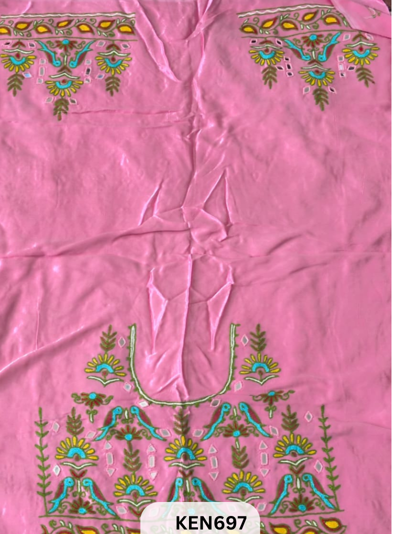 MASHRUSILK HAND AARIWORK UNSTITCHED BLOUSEPIECE