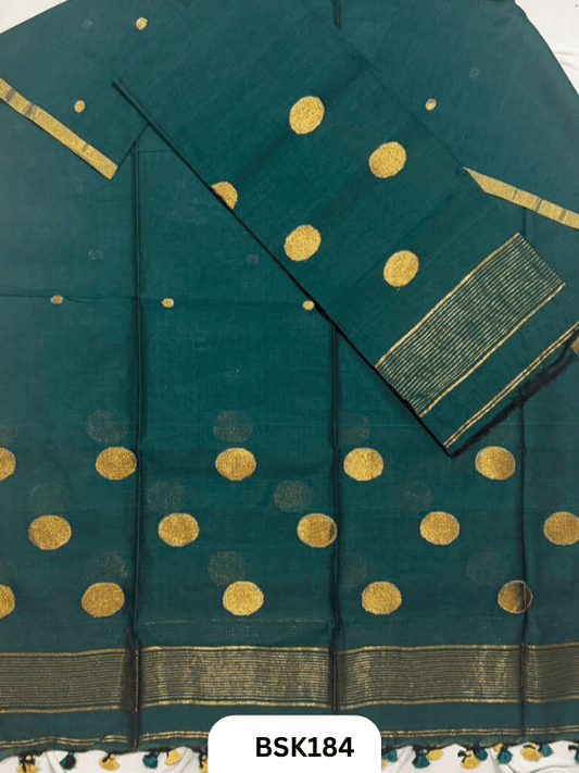 Pure Mulcotton Handloom Polka Salwar Suit  Top 2.5mtr and Duppata 2.5mtr