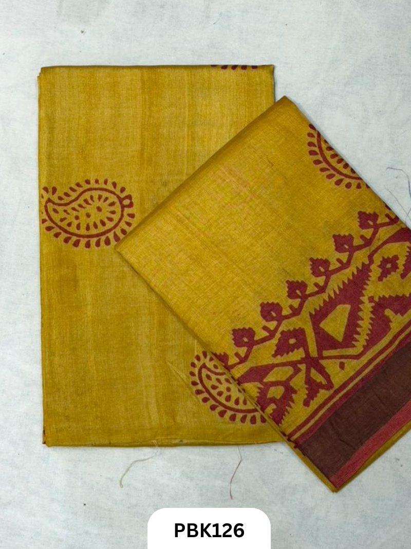 Pure Tussar Silk Salwar 2pc Top 2.5 + Duppatta 2.5  44 width