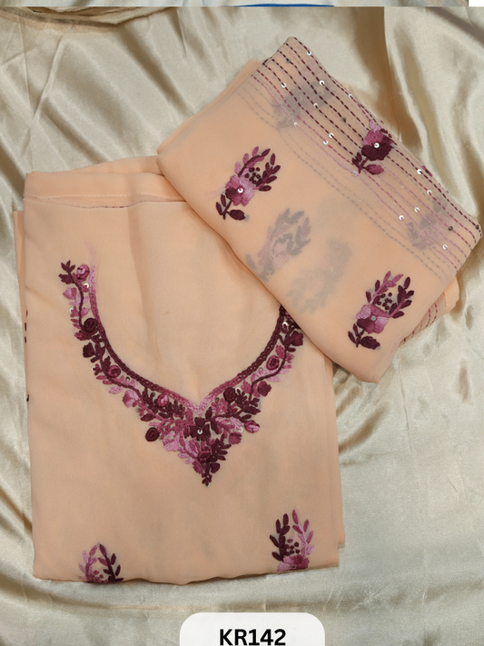 GEORGETTE SALWAR SUIT WITH BULLION | KANTHA KNOT