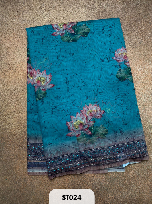 Semi Tussar Silk with Pichwai Work