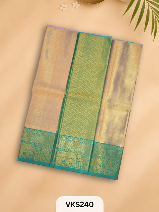 PURE KANCHIPURAM PATTU PAVADAI SET 1 - 2 YEAR