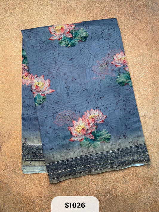 Semi Tussar Silk with Pichwai Work